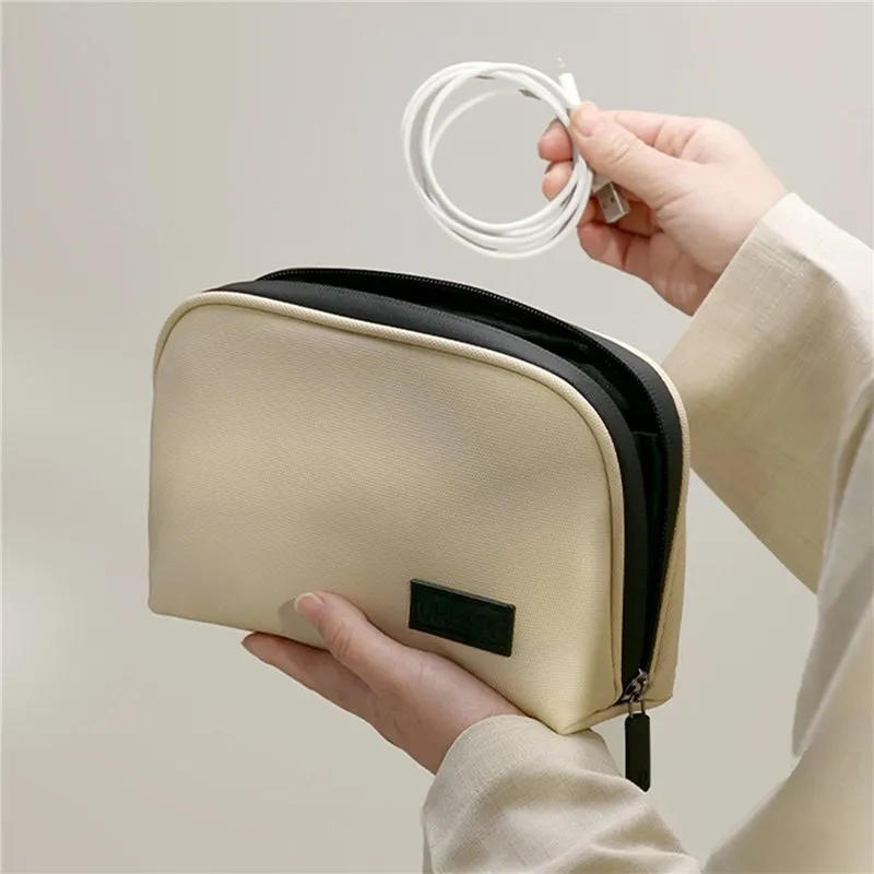 Waterproof Travel Cable Organizer Bag for Electronics Accessories and Gadgets Black