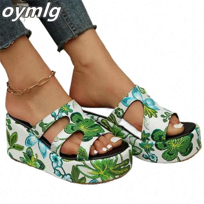 Womens Wide Fit Summer Slippers Comfortable Thick Sole Slides