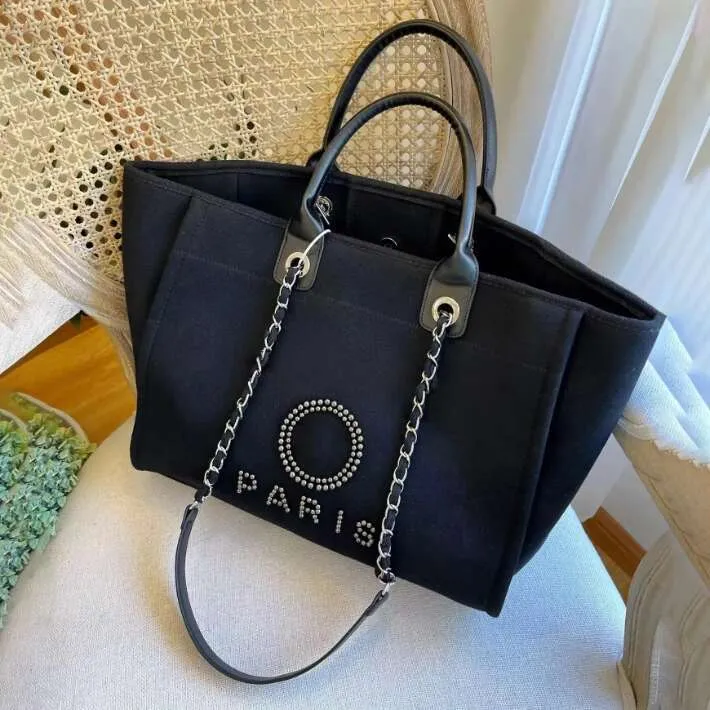 New Designer Large Deauville Tote Beach Bags Handbag Purse Shop Travel Shoulder CC Bag Womens Mens Pearl Gold Chain Duffle Fashion Crossbody Summer Clutch Bag From 21 22 DHgate