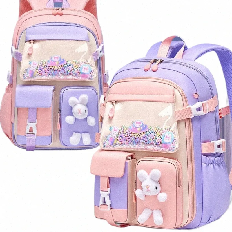 Cute Rabbit School Bag for Girls Waterproof Primary Student