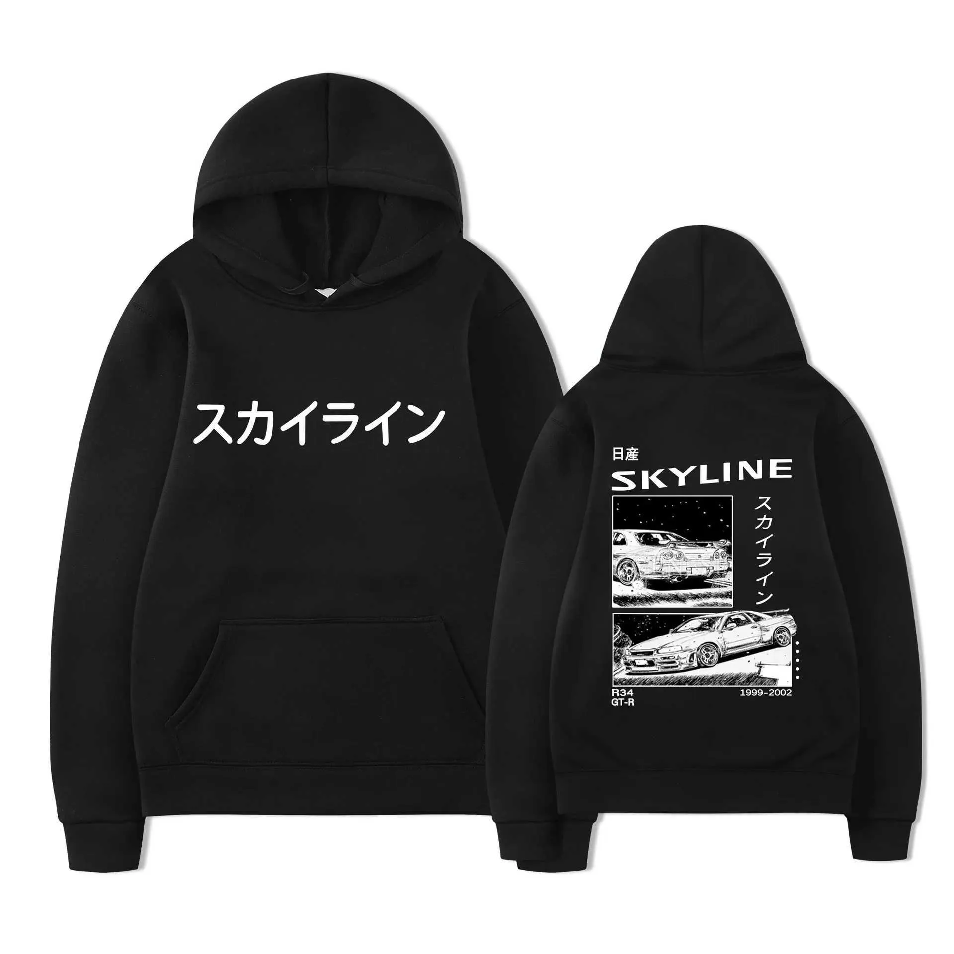 Anime Drift AE86 Initial D Double Sided Street Fashion Casual Hoodies for Men and Women Trendy AE86 Initial D Anime Inspired Hoodie