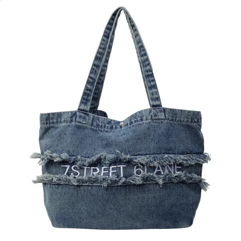 DHgate.com:Blue Denim Shoulder Handbag: Trendy Y2K Jeans