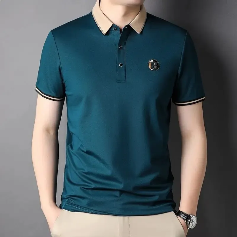 Men's Korean Summer polo polo shirts with Embroidered