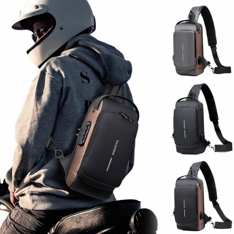 Mens Anti-Theft Crossbody Bag Waterproof Shoulder Sling Bag with