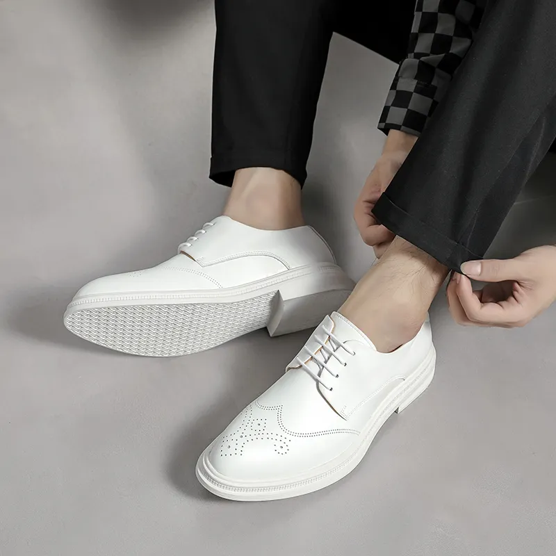men's white casual dress shoes Sneaker The perfect mix of dress and casual Men's Classic Leather Wingtip Low