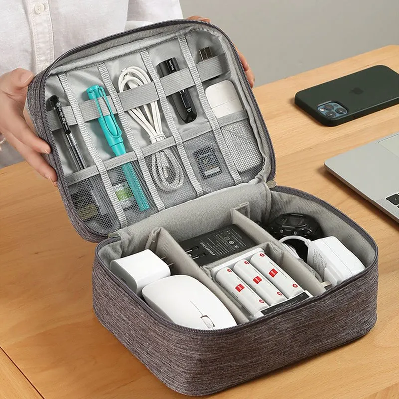 thumbnail image 2 of Electronics Travel Case Yiasangly Electronic Organizer Bag - Waterproof Travel Case For Cables, Chargers & Tech Accessories Waterproof Travel Cable Storage Bag Blue 2 of 11
