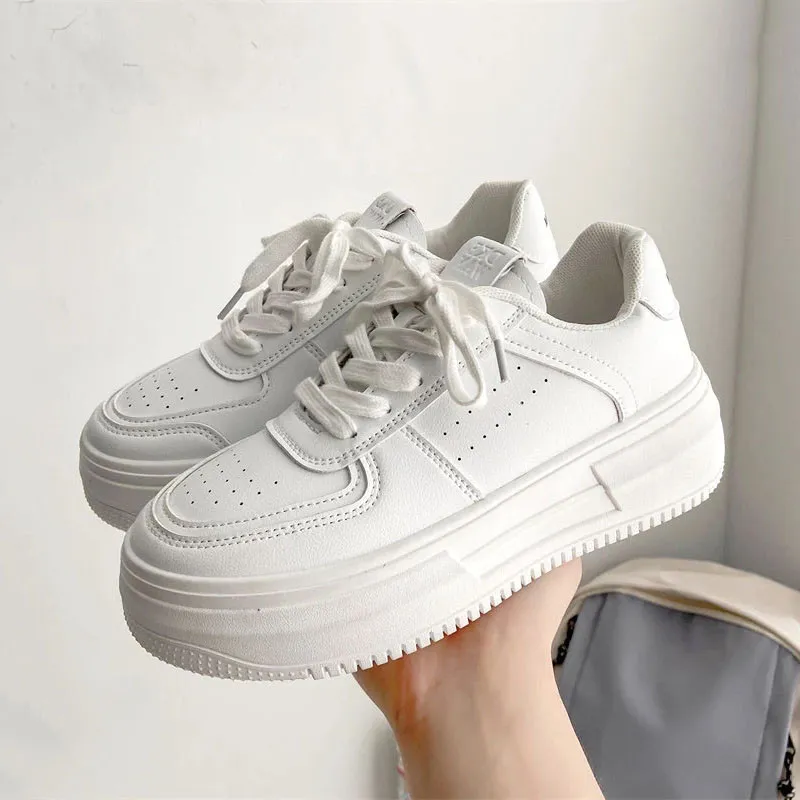 Women s Platform Sneakers Classic Lace up Breathable Sports Shoes Chunky Sneakers for Women Casual Slip on Vulcanized Shoes 2024