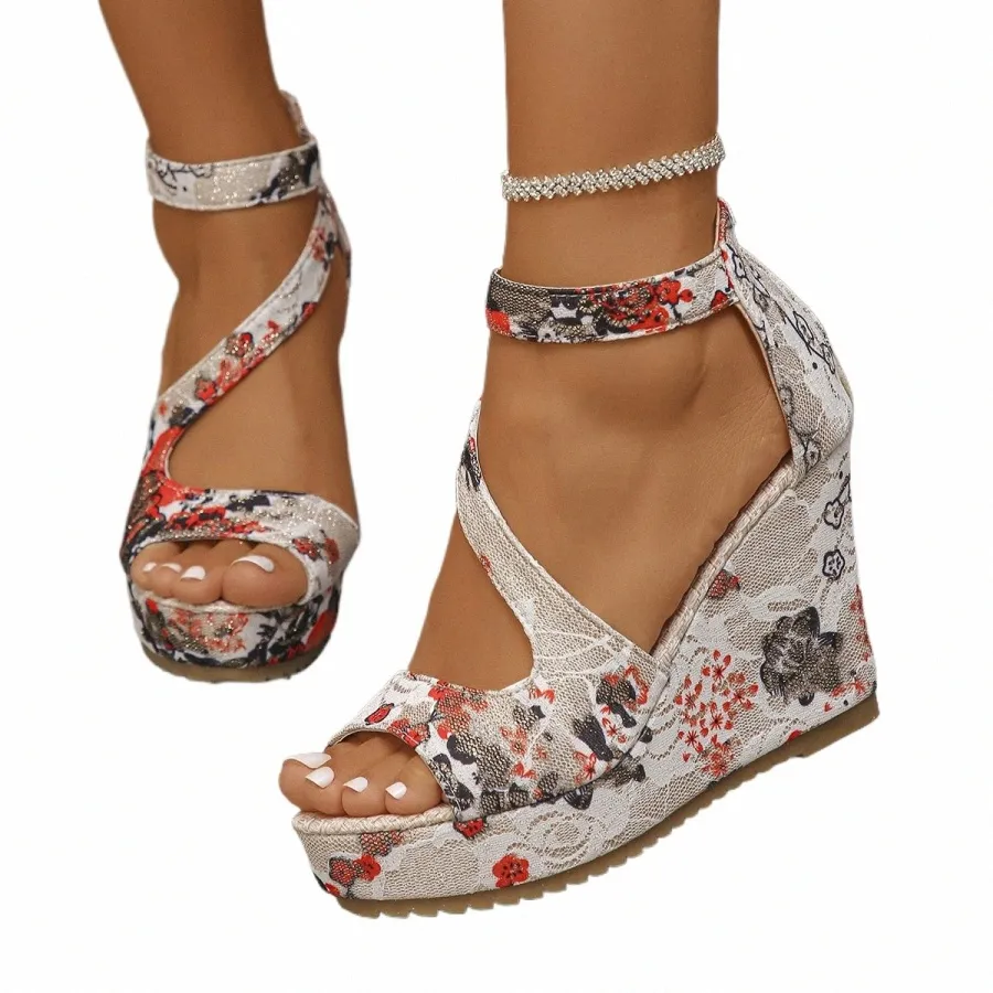 Women's Wedge Sandals 2025 - Bohemian Rhinestone Espadrille Platform Sandals