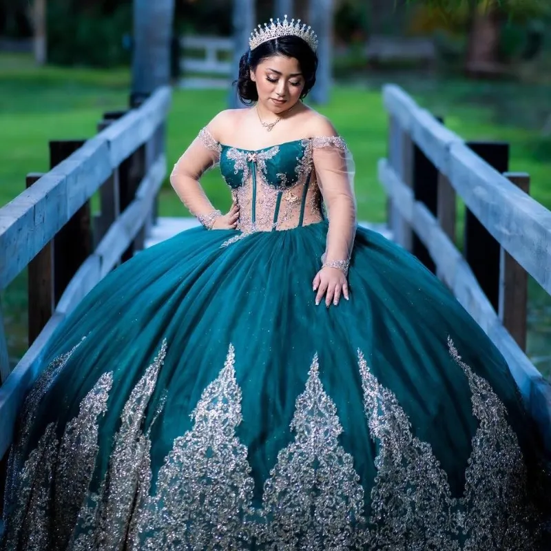 Emerald Green Ball Gown Quinceanera Dress with Beaded Appliqus and Lace-up  Back, Tulle Sweep Train, Built-in Bra, 2019 Spring Summer Collection from  Dhgate Quinceanera Dresses - price 706.31
