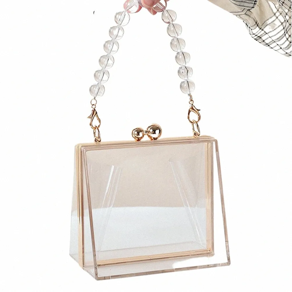 Transparent Acrylic Clutch: Chic Evening Bag For Women - Fashion