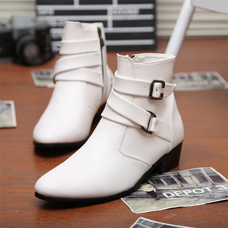 mens white leather dress boots Fun Costumes Faux Costume for Men Outdoor events and Safari as well Luxury Leather Chelsea Boots Men