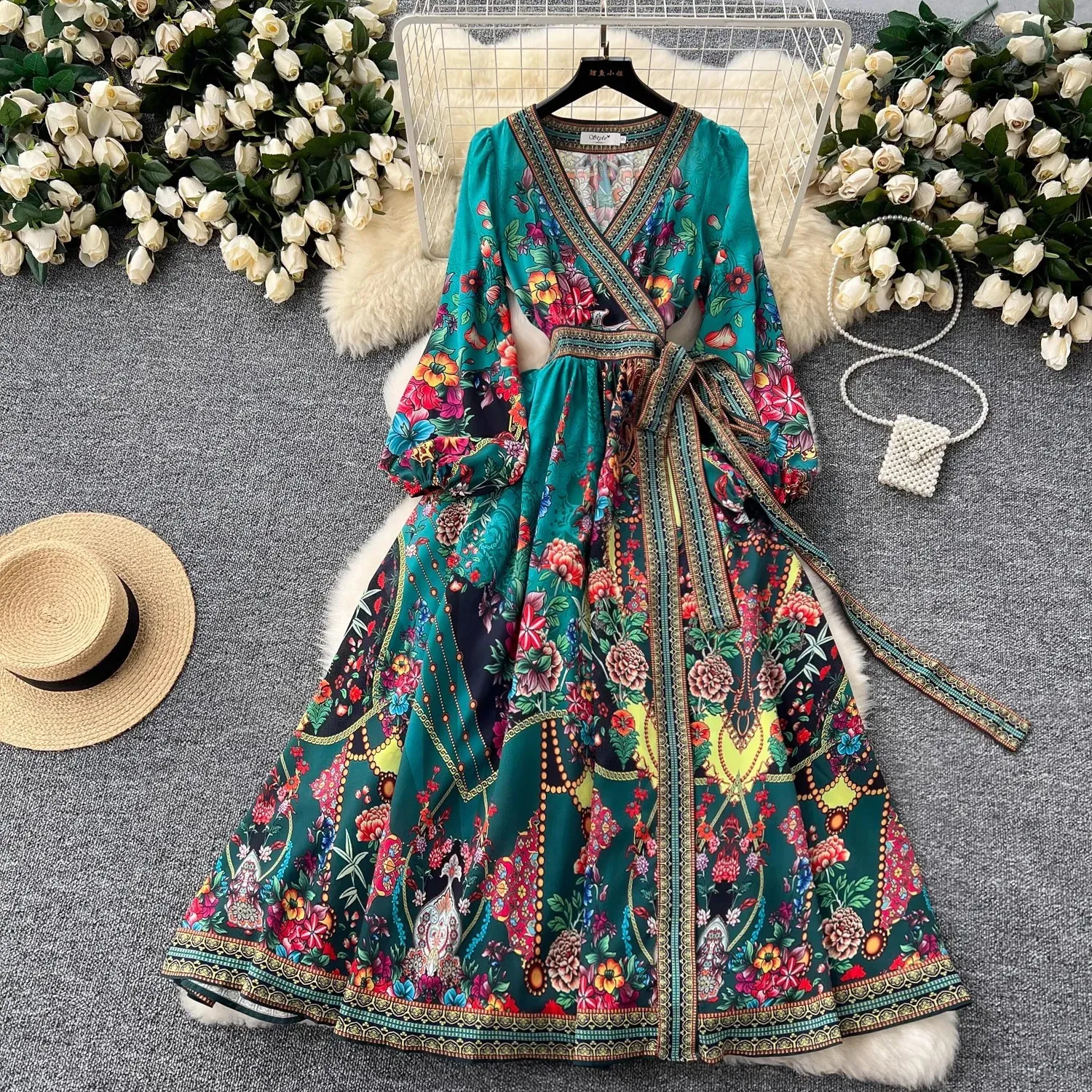 slim fit dress slacks Mimi Lace Floral Maxi Dress