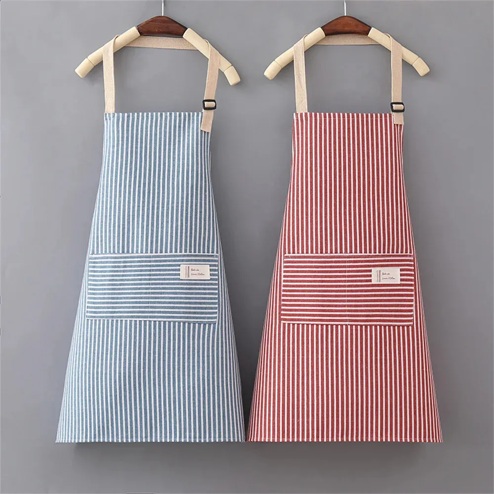 240730 Quality Cotton Linen Aprons Durable Kitchen From