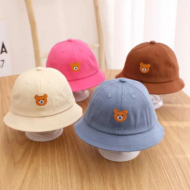 Cartoon Baseball Cap For Kids Soft Cotton Summer Bucket Hat, Solid