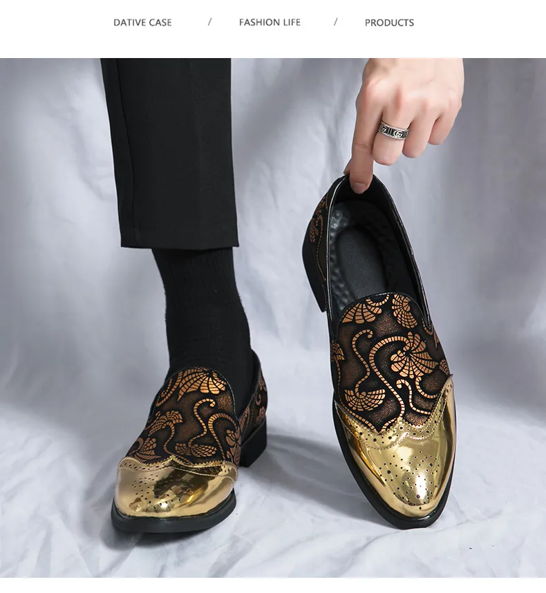 Luxury Men's Leather Dress Shoes - Classic Oxford Shoes for Wedding, Prom,  and Gentleman's Style - Gold, Blue, & National Pattern from Dhgate Dress  Shoes - price 23.64