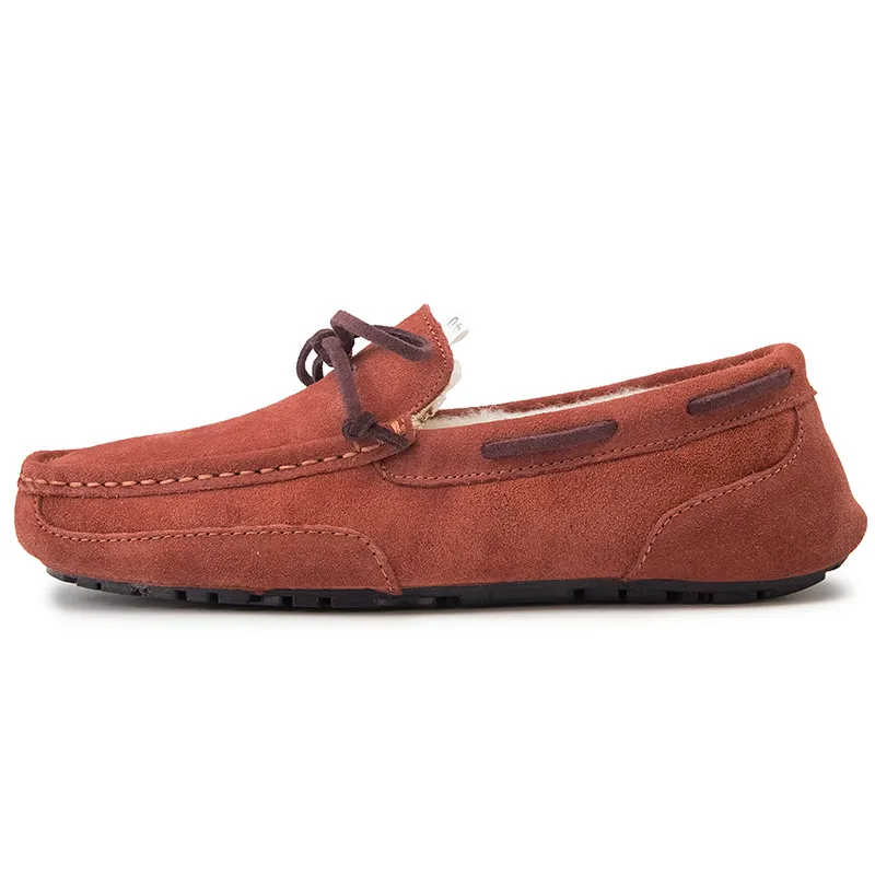 Vīriešu mokasīni, plīša zamšādas vīriešu ikdienas zīmola ziemas siltas kažokādas vīriešu mokasīni, uzvelkami uz braukšanas plakaniem vīriešu laivu apaviem_voghion.com