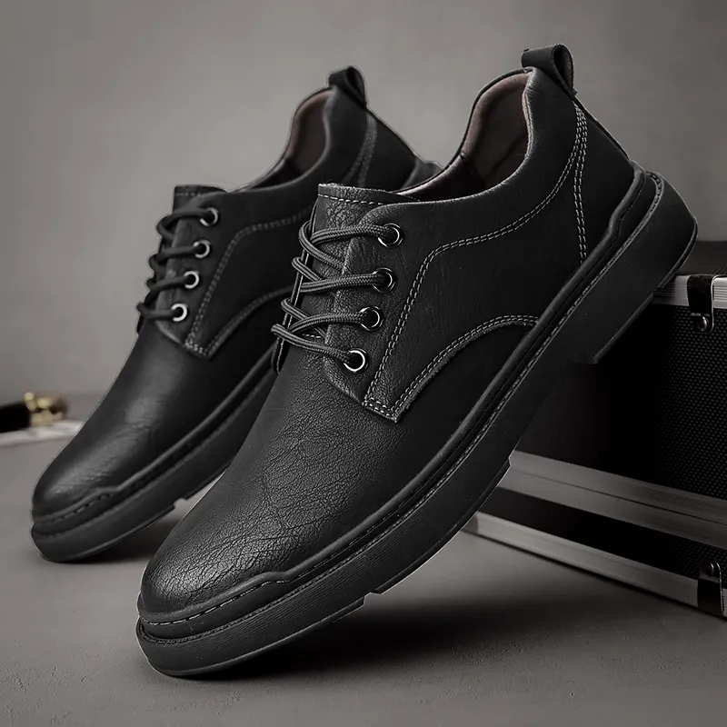 Classic Leather Men Casual Shoes Brand Men Loafers Versatile - Main Image