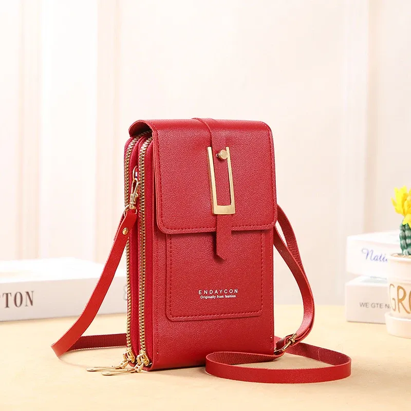 U+U Women's Crossbody Bag - PU Leather Small Shoulder Bag With Removable Chain, Credit Card Slots & Phone Pocket - View #11