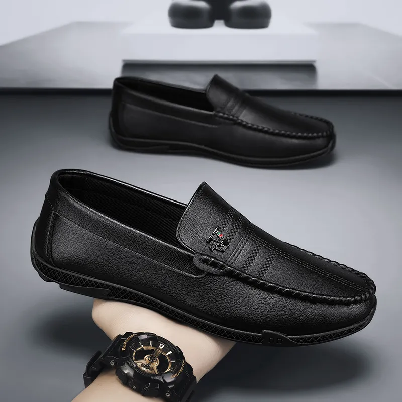 Neu Weiß Leder Casual Marke Schwarz Formale Kleid Designer Männer Loafer Atmungs Slip auf Fahren Schuhe_voghion.com