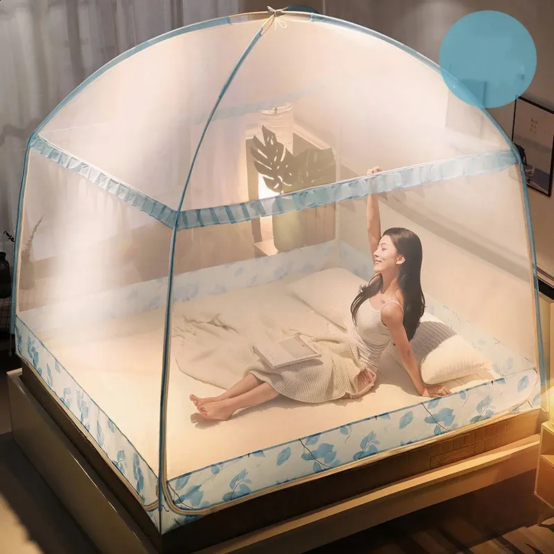 Bi parting Full Coverage Mosquito Net Foldable Bed Tent with 2M Mesh Canopy for Adults Summer Bed Netting