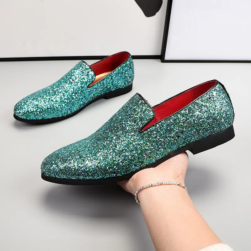 Retro Sequined Loafers: New Fashion Men's Shoes for Weddings & Formal Wear.  Shop Now! from Dhgate Dress Shoes - price 30.9