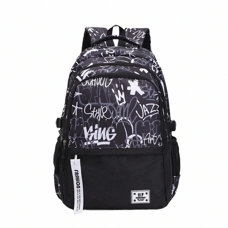Graffiti Print School Backpack: Trendy Student Bookbag for Boys, Durable  Laptop Backpack, Travel Outdoor Use V6Xc#