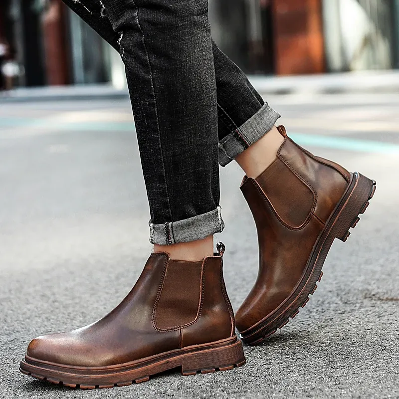 Chelsea Boots Fashion Winter Boots 2021 KONG NIAN British Style
