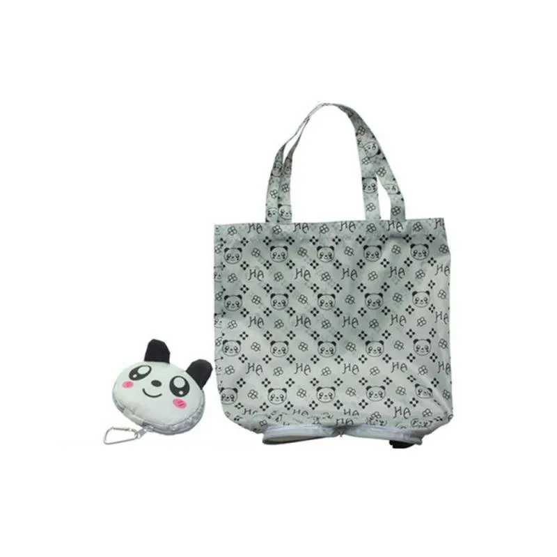 Waterproof Foldable Reusable Shopping Tote Bags Eco Friendly Animal Print Storage Bags Panda Frog Pig Bear