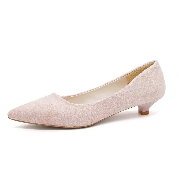 Wholesale Zapatos Mujer Womens 3cm Low Heel Suede Pumps Pointed Toe Dress  Shoes For Office Work At Only $13.6 | DHgate.Com