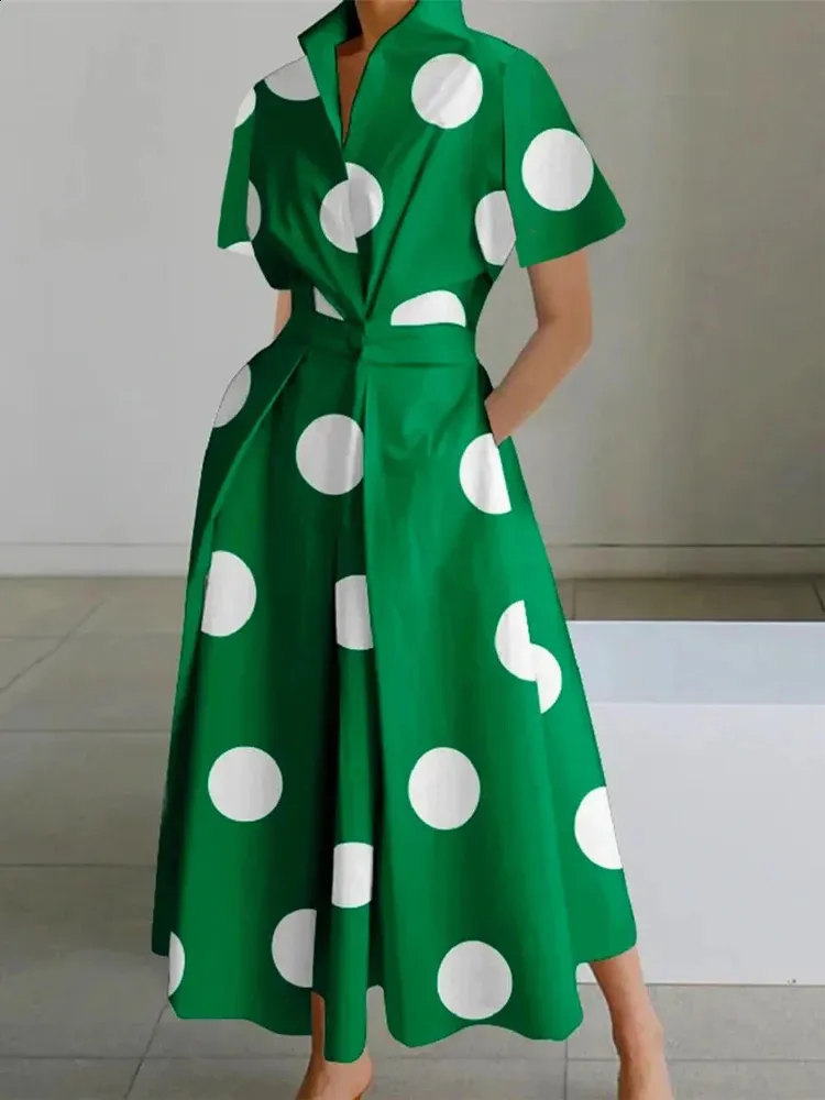 Elegant Geometric Print Dress For Women Turn Down... From Domainstore,  $28.06 In Bulk | DHgate.Com