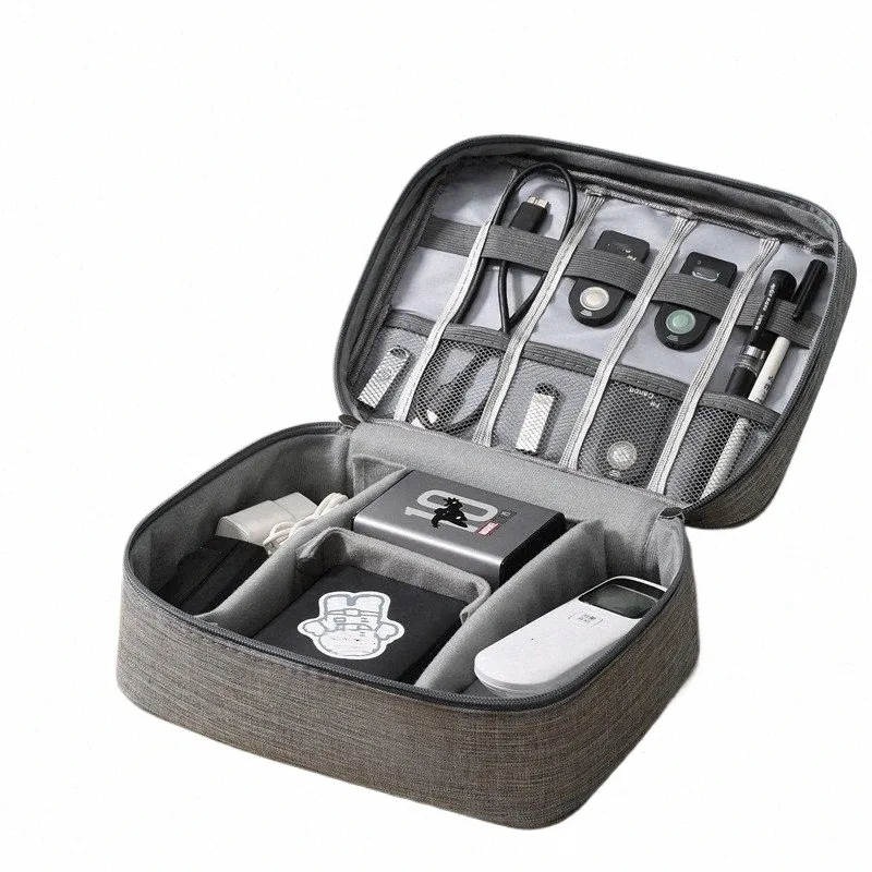 DHgate Travel Cable Organizer Bag Portable USB Gadget Pouch Zippered Storage Kit for Chargers Wires Cosmetics Black 12 Piece Set Bags Luggage Accessories