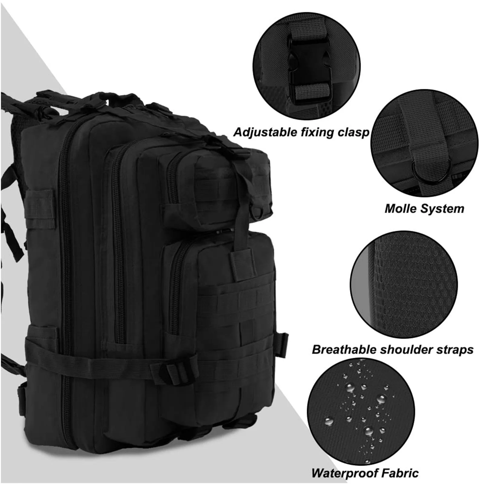 30l outdoor neutral adjustable military tactic backpack rucksacks hiking travel hotsell