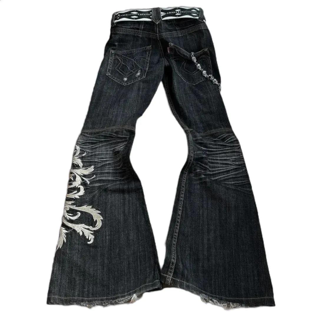 パンツ 00s Y2K black damage flare denim sullen 00s Y2K black damage flare denim sullen