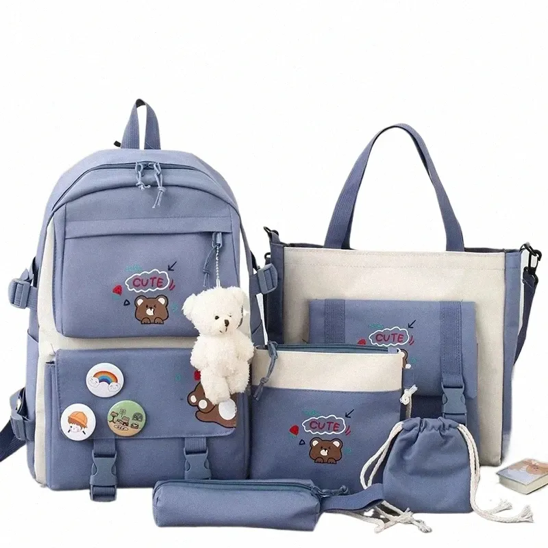 Set Of Cute Oxford Cloth Cute Preppy Backpacks For Girls With Double Shoulders Coin Purse Pencil Bag And Crossbody Strap From Sleekshoulder 34.33 DHgate.Com