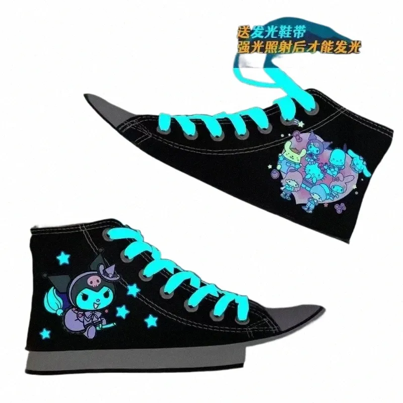 Kuromi Canvas High-Tops: Comfy Stylish Shoes for School, Leisure