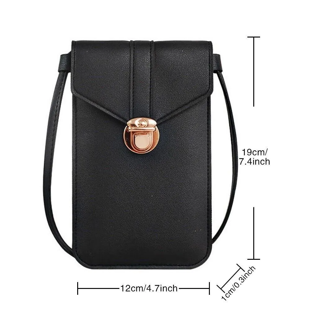 Touchable pu leather phone bag hotsell
