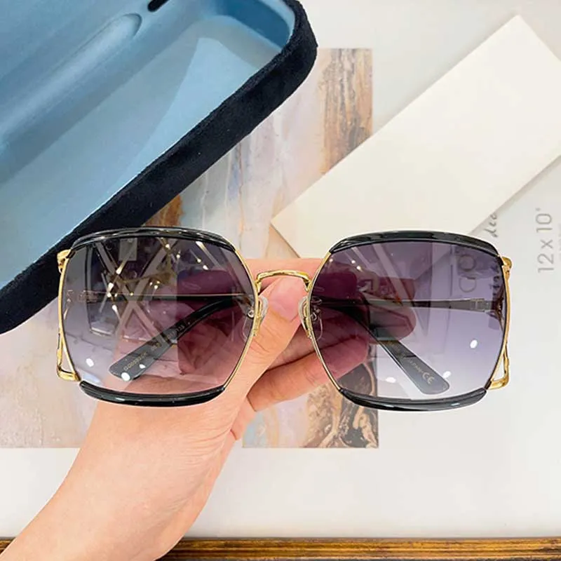 Sunglasses Women 0593 Large Designer Titanium Frame  display picture 2