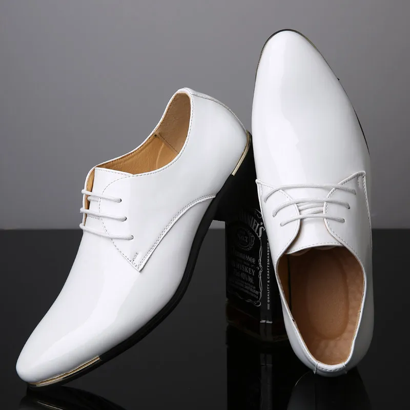 Wholesale Luxury Patent Leather Mens White Formal Shoes For  display picture 2