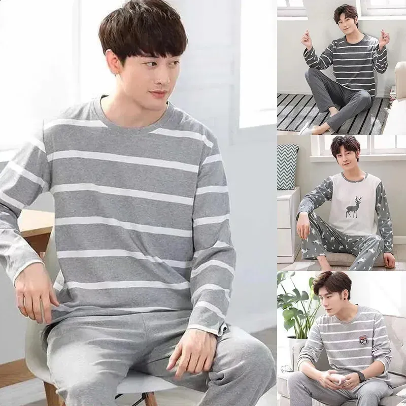 Mens Pajama Set Lightweight Spring Autumn Pjs Comfy Oversized Home Wear From Charm clothes 15.91 DHgate.Com
