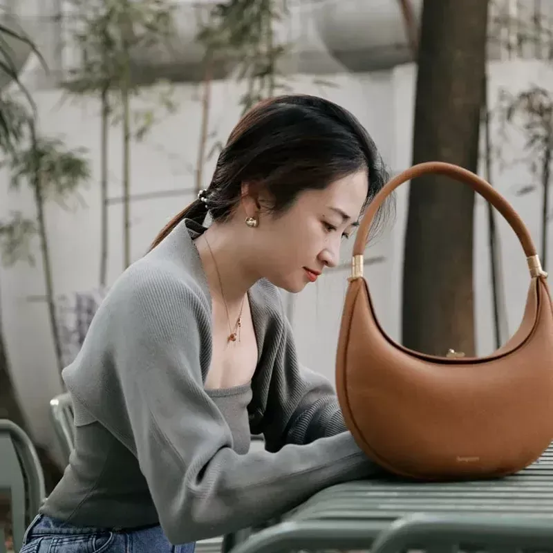 Women's Canvas Crossbody Shoulder Bag - Lightweight Crescent Dumpling Bag, Hobo Purse, Top Handle - View #3