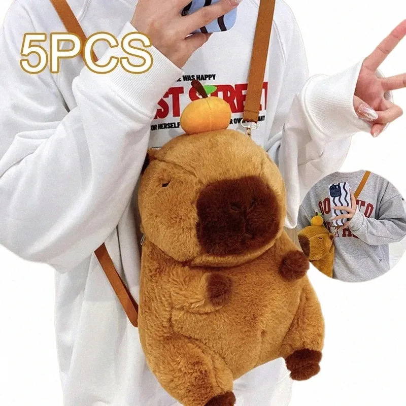 Cute Kapi Bara Furry Shoulder Bag for Women | Plush Backpack for