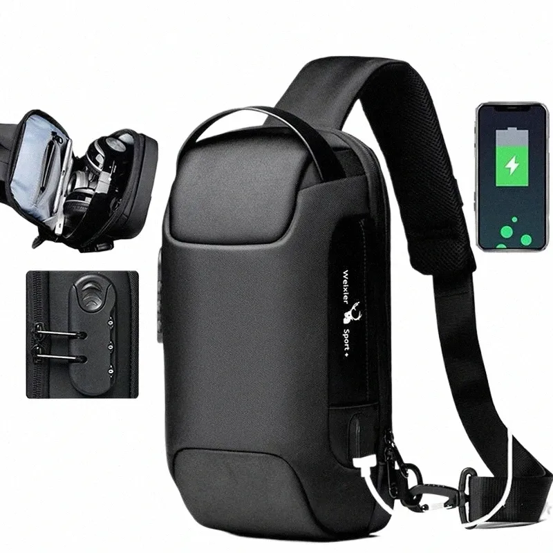 Mens Waterproof Crossbody Bag Anti Theft Sling Bag Multifuncti Chest Bags Shoulder Bag Menger With USB Charging Port A7Tq From 27 58 DHgate