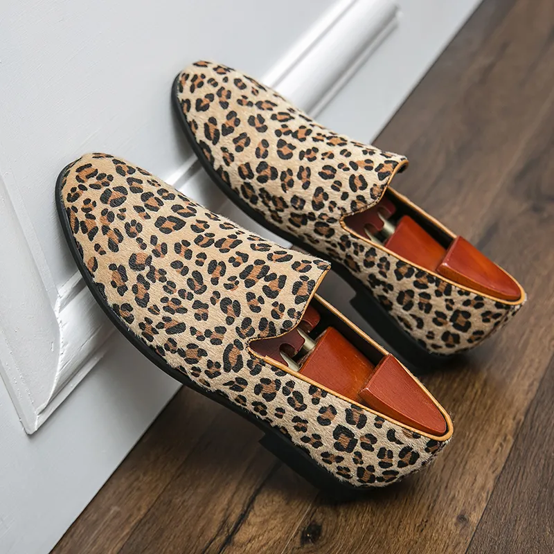 Mens Leopard Dress Shoes Bulk Moccasin Loafers Mens Leopard Print