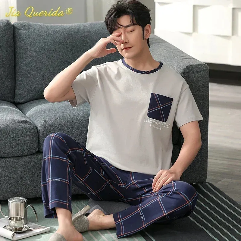 RUMAOZIA Pyjama Long En Lin Pour Homme - Combinaison D'été Légère Et Courte - Ensemble 2 Pièces - Tenue D'été 2 Pièces - T-shirt à Manches Longues En Lin + Pantalon En