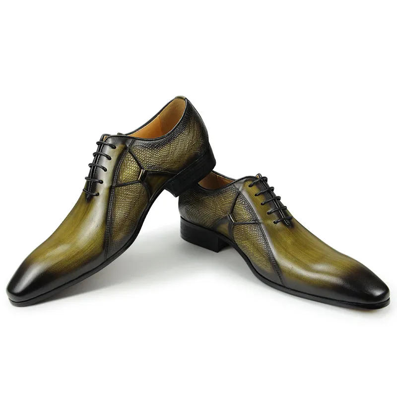 Wholesale High Quality Khaki And Black Oxfords Leather Mens  display picture 1