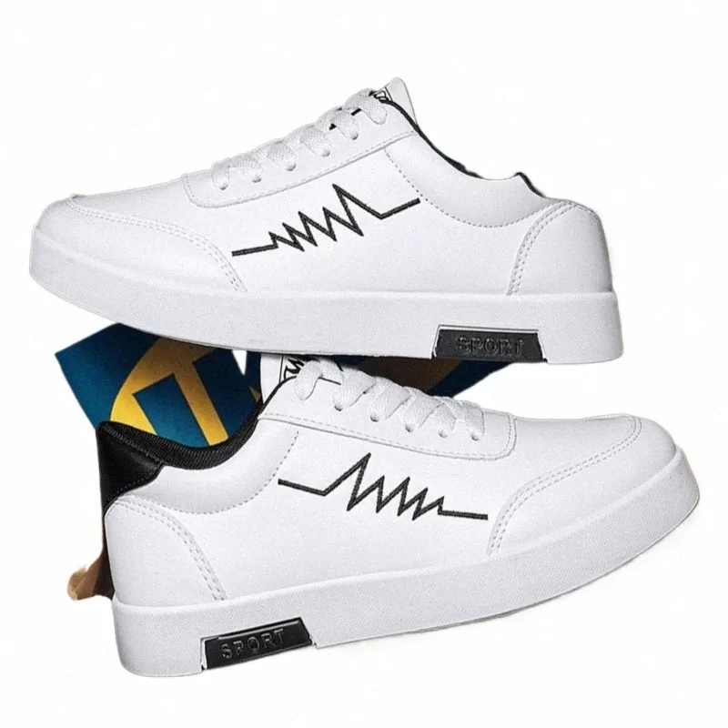 Men's White Canvas Sneakers: Stylish Leather Accent, Breathable Casual  Board Shoes, Trendy Comfortable Walking Shoes