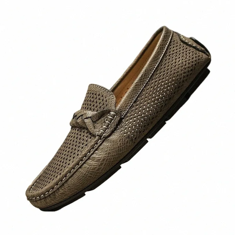 Handcrafted Genuine Leather Loafers for Men: Breathable Casual Comfort Shoes
