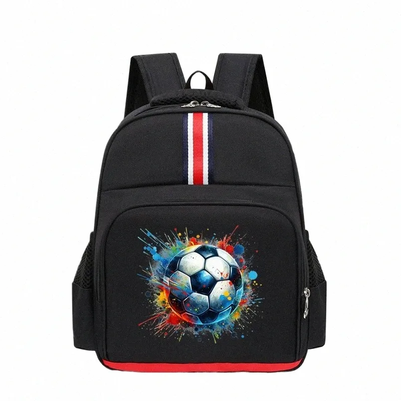 Watercolor Soccer Backpack: Kids Primary School Bag, Sports Fan