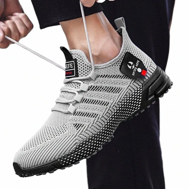 Mens Breathable Running Shoes: Lightweight Air Mesh Sneakers, High