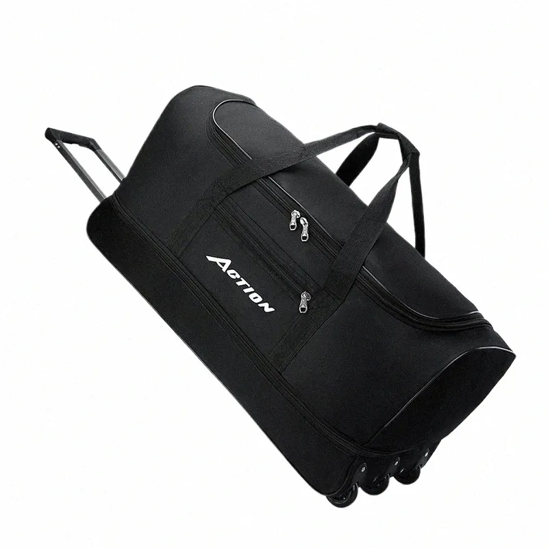 Large Capacity Foldable Rolling Duffel Bag Wheeled Travel